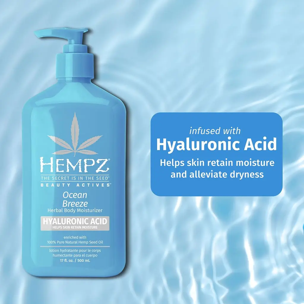 Молочко зволожуюче з гіалуроновою кислотою "Оушен Бріз" Ocean Breeze Herbal Body Moisturizer with Hyaluronic Acid Hempz 500 ml - фото 3