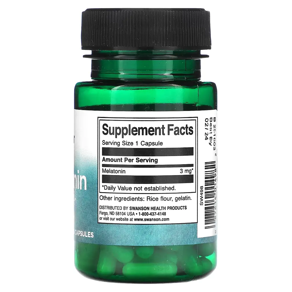 Мелатонін Melatonin 3 мг - 60 капсул - фото 2