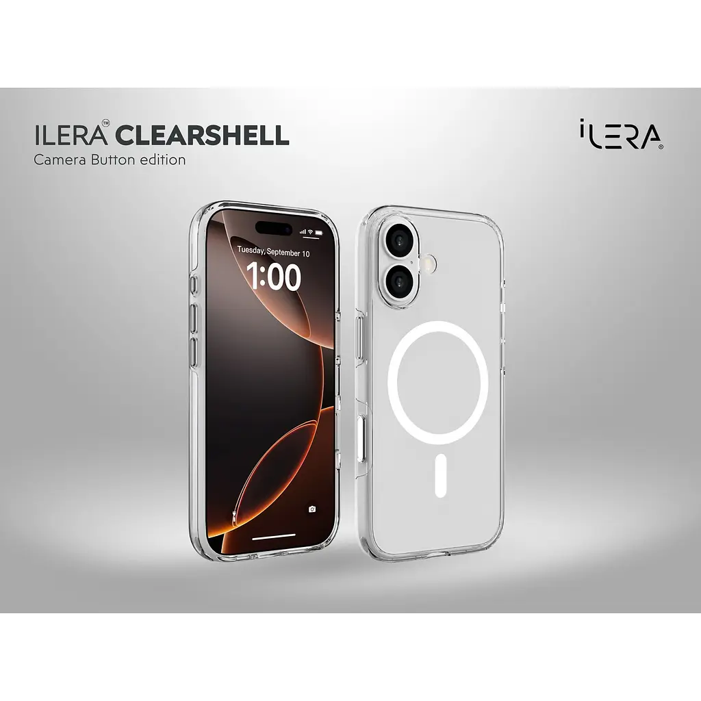 Чохол iLera ClearShell Camera Button with MagSafe для Apple iPhone 17 Transparent (ILHsCLCaB17) [150425] - фото 6