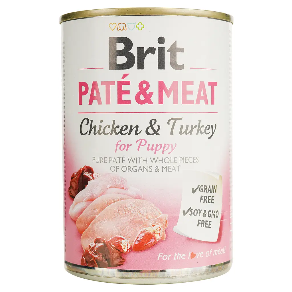 Влажный корм для щенков Brit Pate & Meat с курицей и индейкой 400 г - фото 3