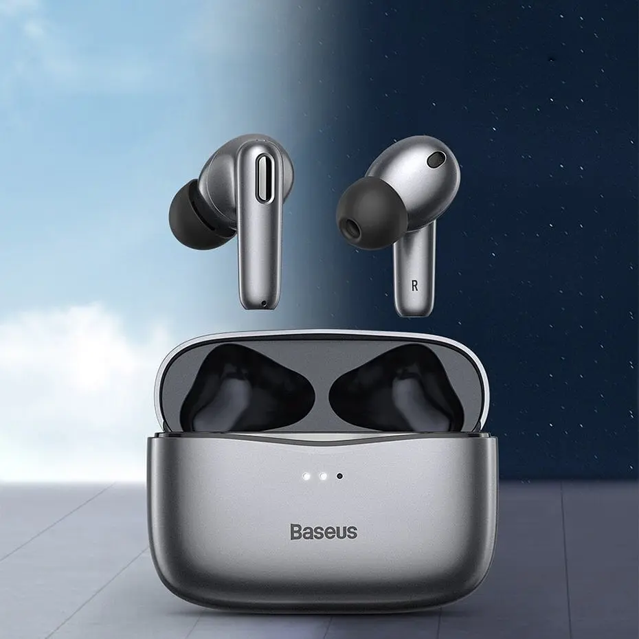 Навушники Bluetooth Baseus SIMU ANC TWS S2 | 42/480mAh, 6/24Hours | (NGS2-02) grey - фото 6