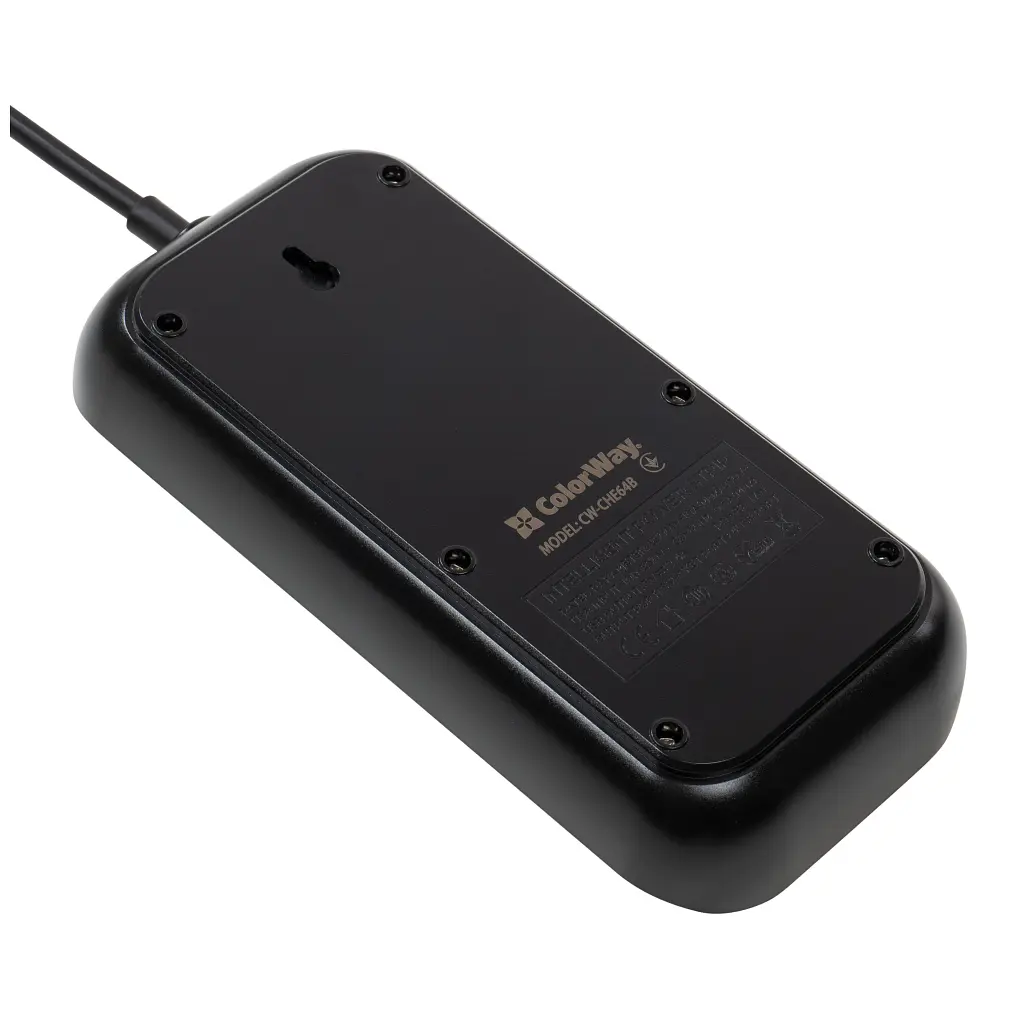 Мережевий фільтр живлення ColorWay CW-CHE64B, 6 розеток/4USB Black (CW-CHE64B) - фото 6