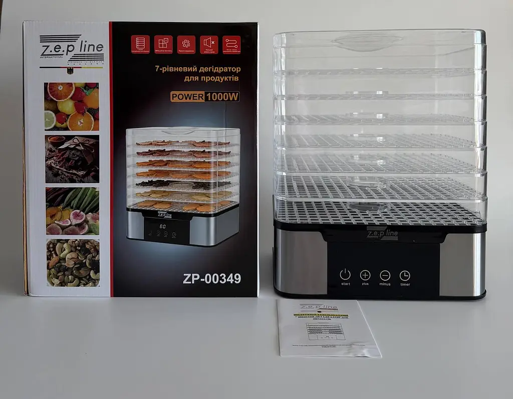 Сушарка для продуктів Zepline ZP-00349, 7 ярусів, 1000 Вт - фото 2