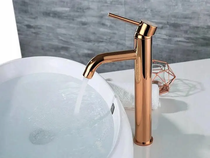 Змішувач для умивальника Rea Lungo rose gold рожевий золото високий REA-B6321, Теплий захід сонця - фото 3