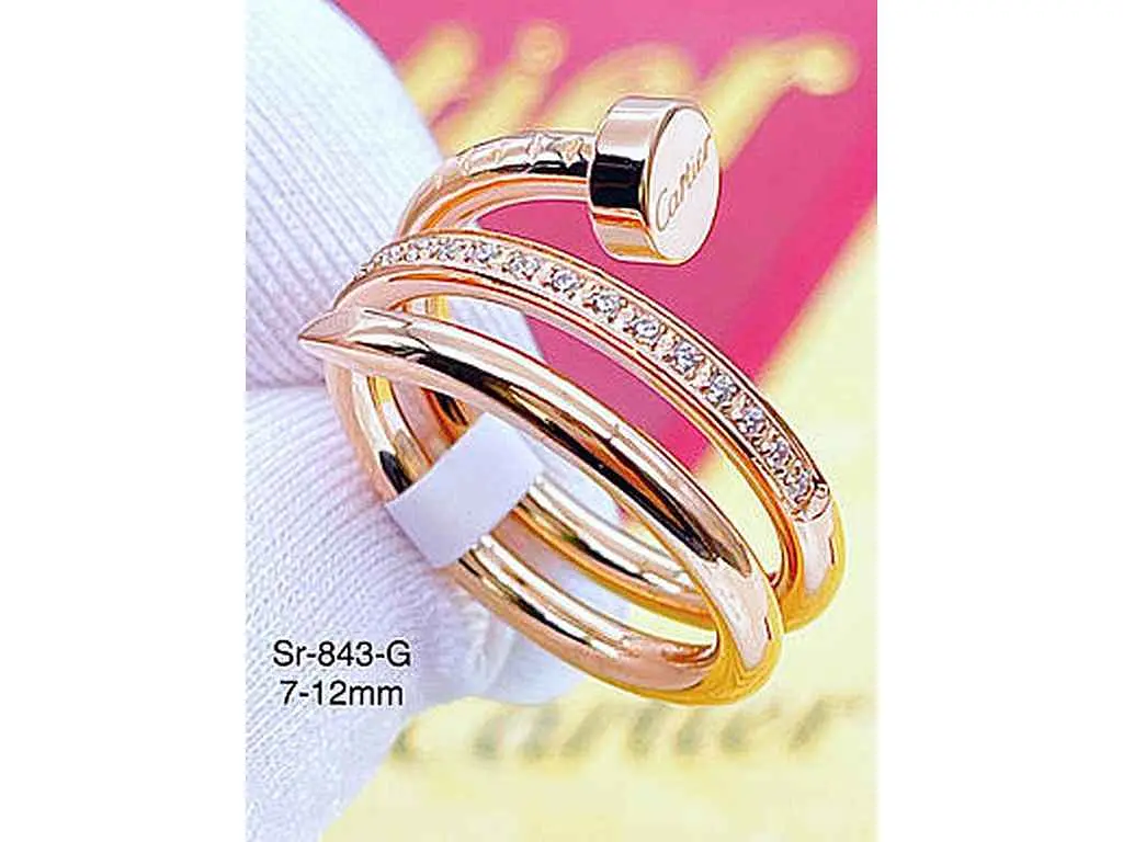 Каблучка Stainlees Steel 843-G р.17 - фото 3
