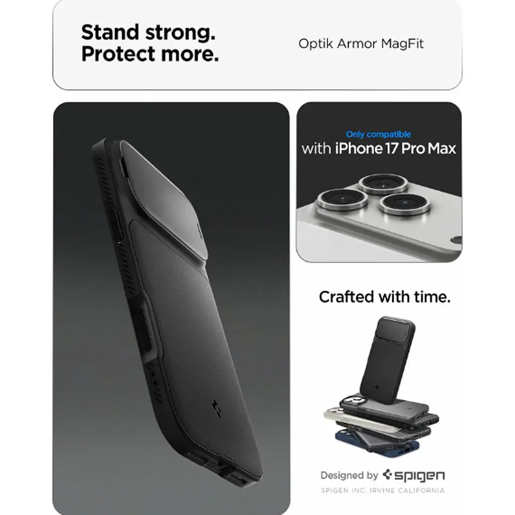 Чохол Spigen Optik Armor для iPhone 17 Pro Max Black (ACS09900) - фото 13