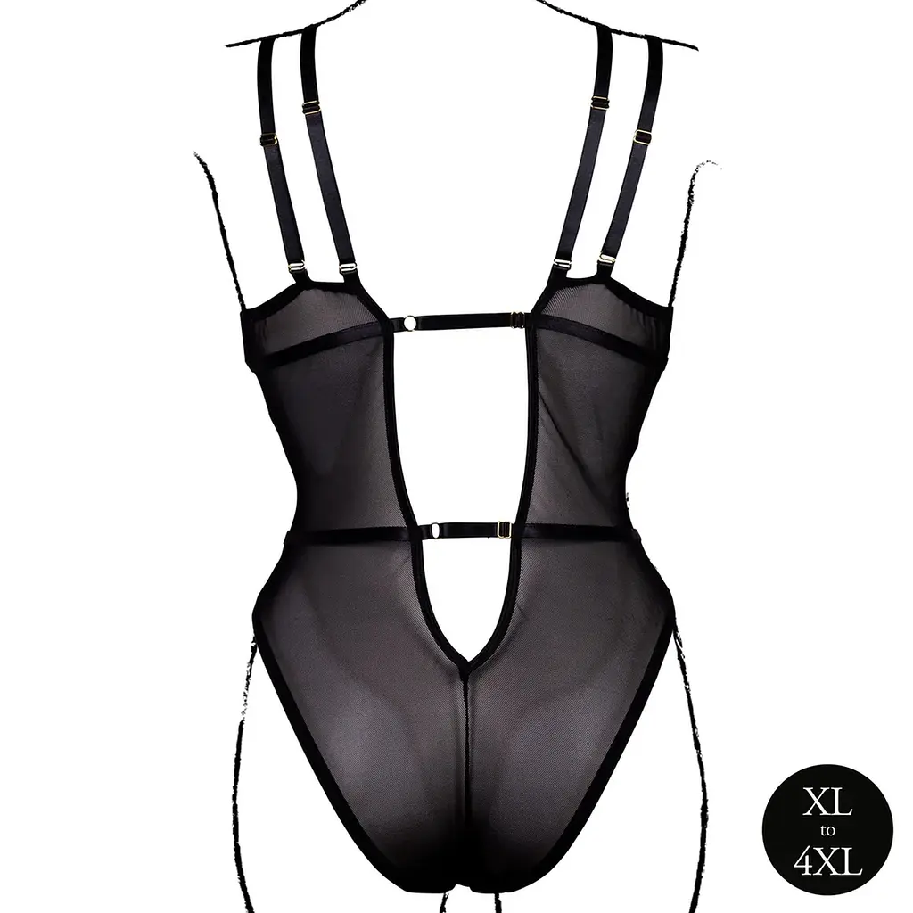 Еротичний боді Bodysuit with Adjustable Sliders Plus Size Le Desir Amour 36-AMR006BLKOSX 101748 - фото 2