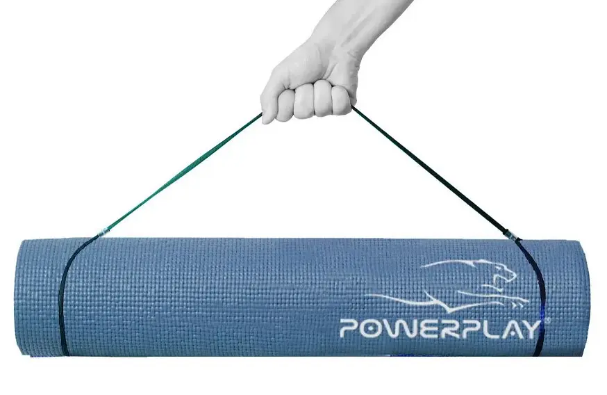 Килимок для йоги та фітнесу PowerPlay 4010 PVC Yoga Mat Темно-синій (173x61x0.6) (PP_4010_Navy_(173*0,6)) - фото 2