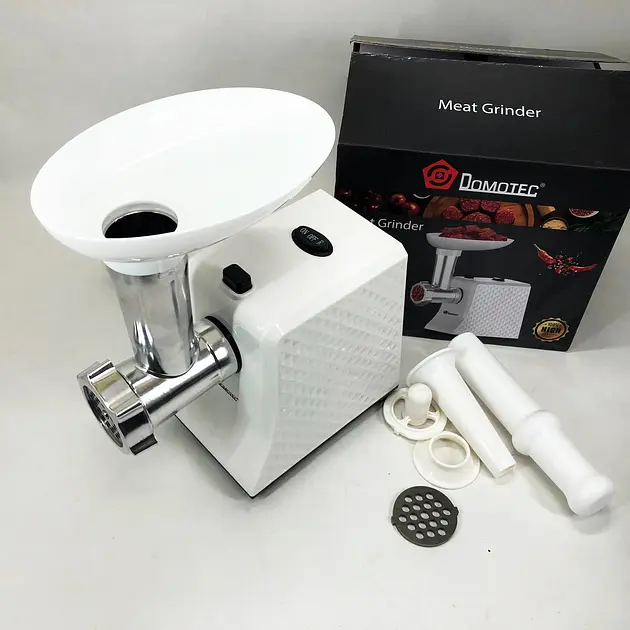 М'ясорубка електрична domotec r3391 2000 Вт, компактна м'ясорубка для дому, м'ясорубка 3 в 1 - фото 3