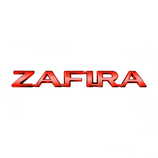 Емблема напис ZAFIRA Зафіра 145х18 мм Червона (Завод) - фото 2