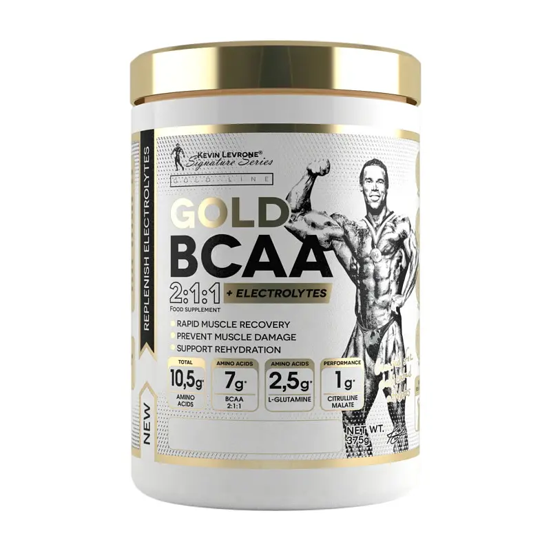 Амінокислота BCAA Kevin Levrone Gold Line Gold BCAA 2:1:1 + Electrolytes, 375 грам - Кислий кавун