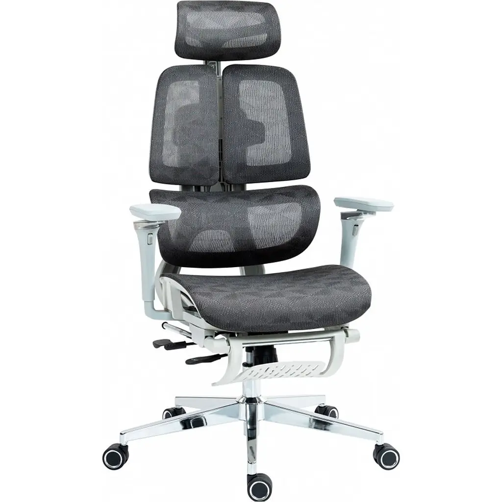 Офісне крісло GT Racer B-2450 White/Gray [121431] - фото 4