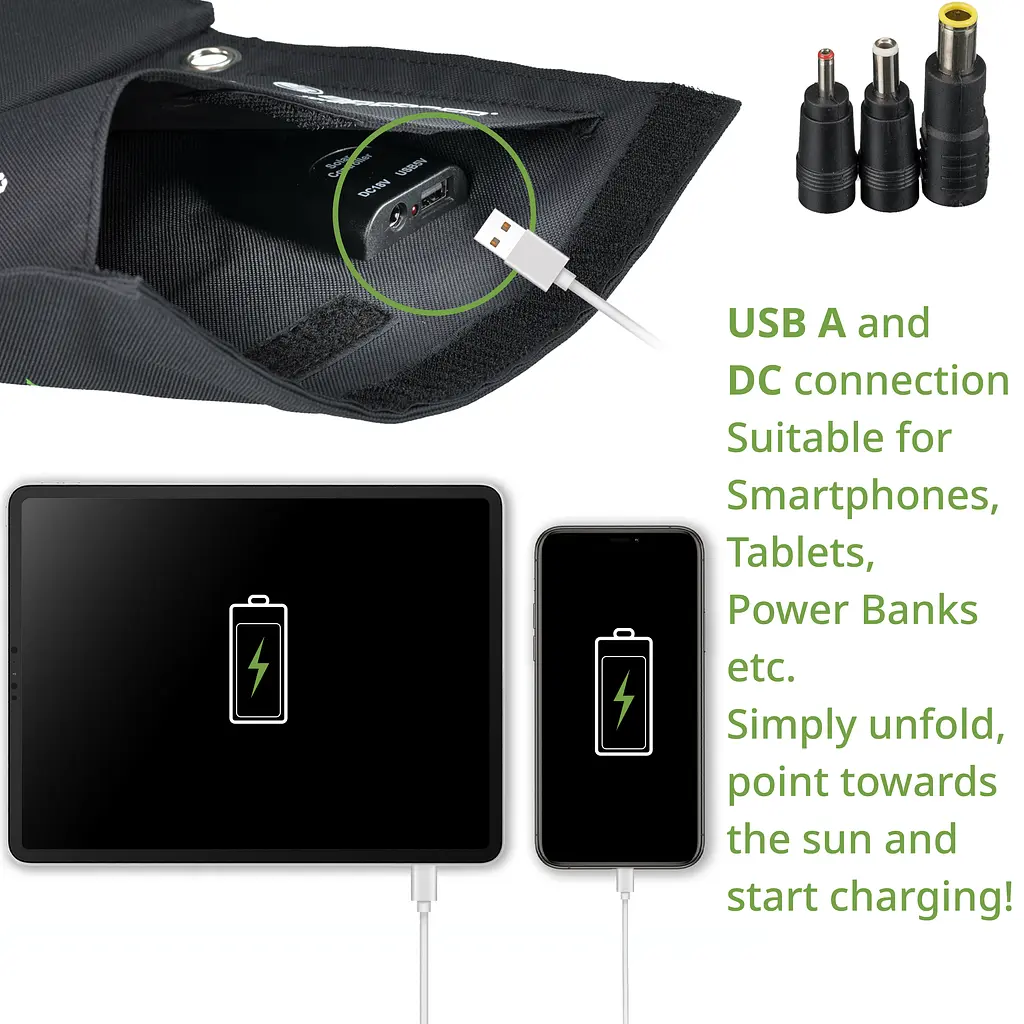 Портативний зарядний пристрій сонячна панель Bresser Mobile Solar Charger 21 Watt USB DC (3810030) - фото 3