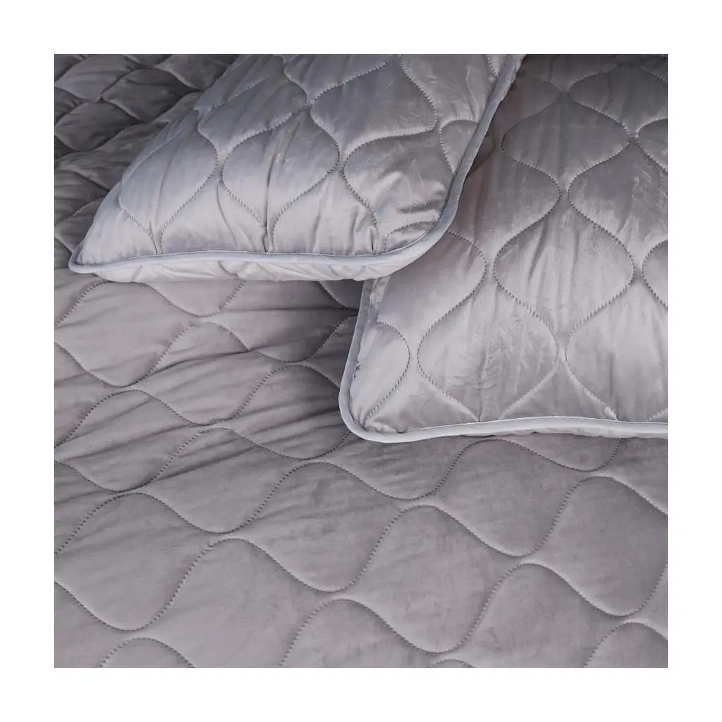 Покривало MirSon №5051 Velor charm Light gray 180х210 см (2200008376840) - фото 5