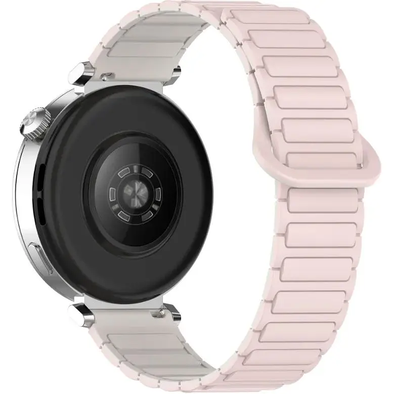 Ремінець DK CDK для Garmin Vivomove HR 20mm Silicone Shaped Magnetic Band (018822) (pink / ivory) - фото 2