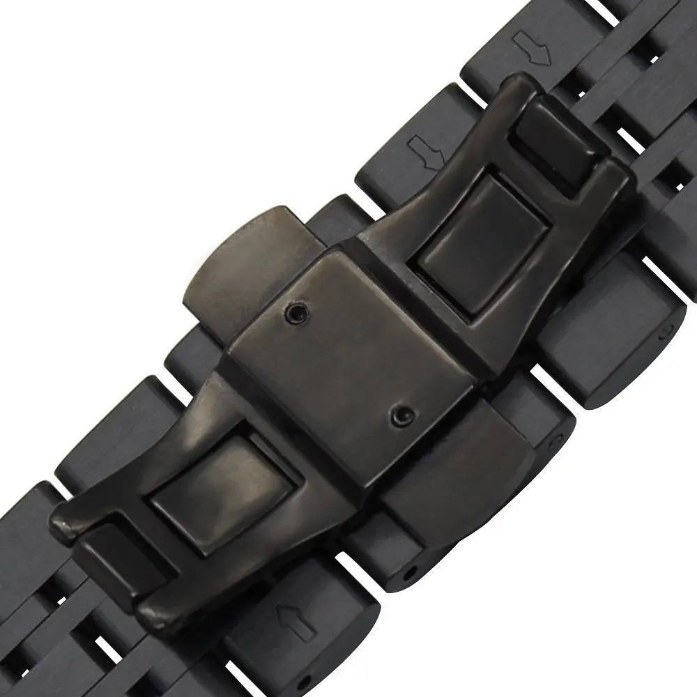 Браслет BeWatch для Samsung Galaxy Watch 3 45 мм Ремінець 22мм Classic сталевий Link Black (1021401.10) - фото 6