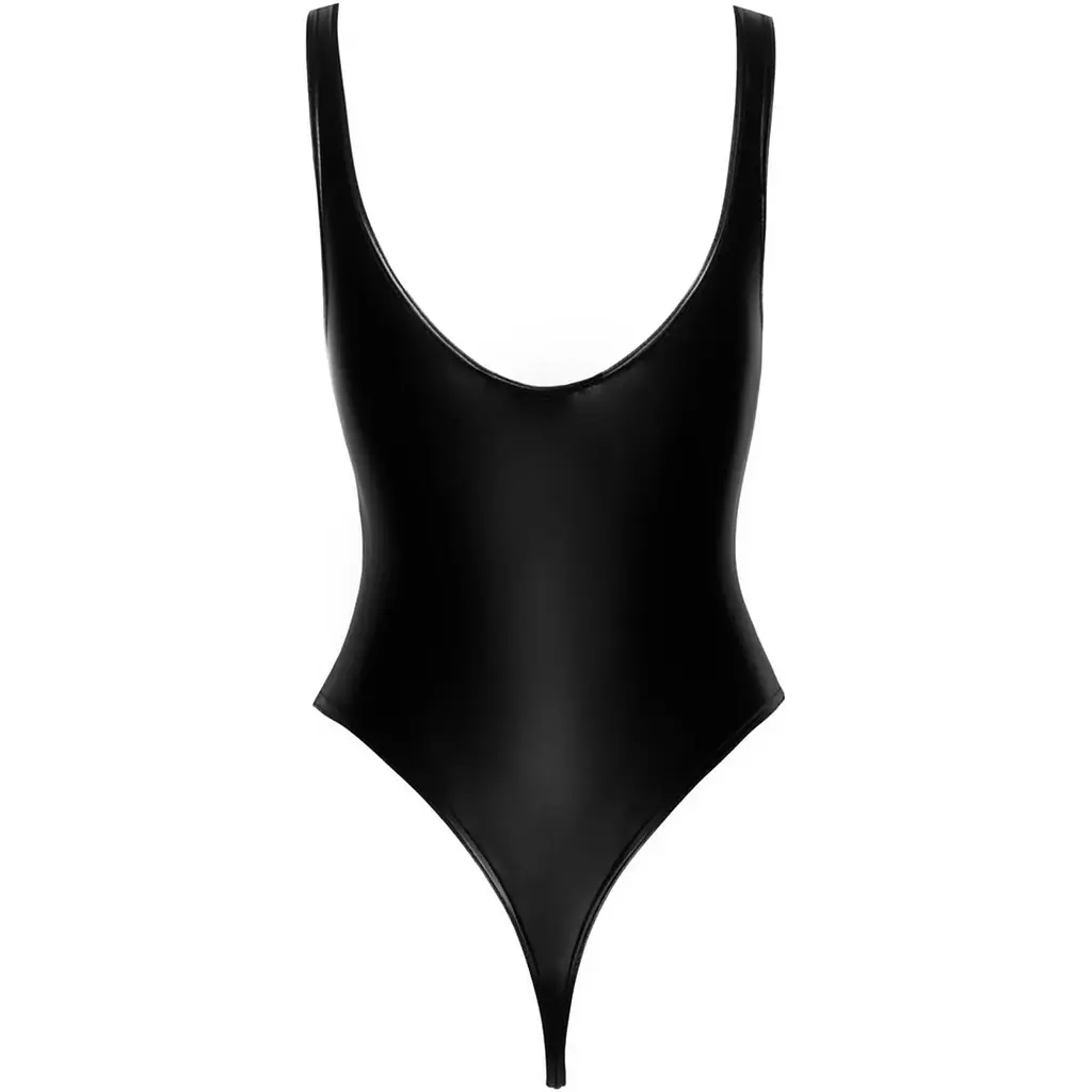 Боді Noir Handmade F244 Powerwetlook Body With high cut bottom hem - S - фото 5
