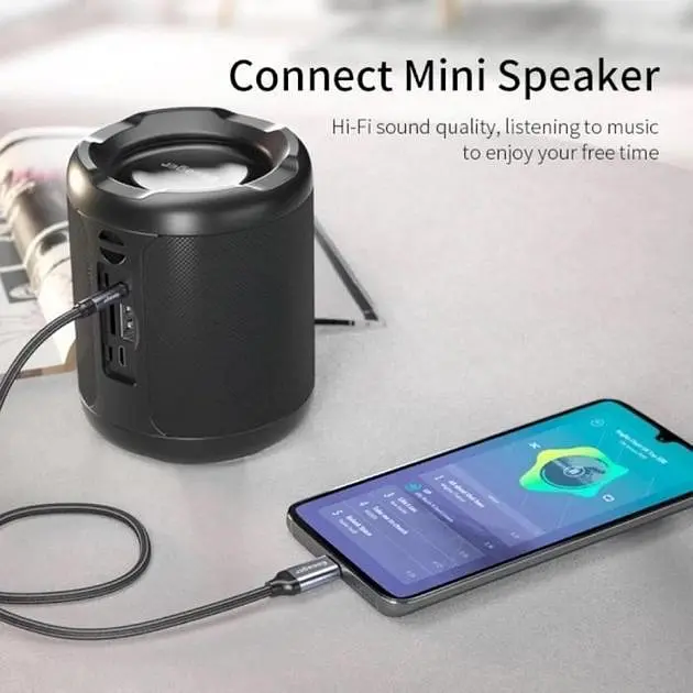 Аудіо-перехідник Type-C to AUX Mini-Jack 3.5 mm Essager 1М Кабель Аукс на Тайп-С (USB-C) Black-Grey (695523740259) - фото 9
