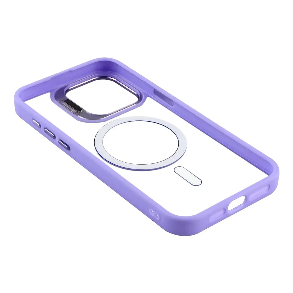 Чохол із підставкою MagSafe TPU PC Metal Stand Case Apple iPhone 15 Pro Max Purple - фото 4