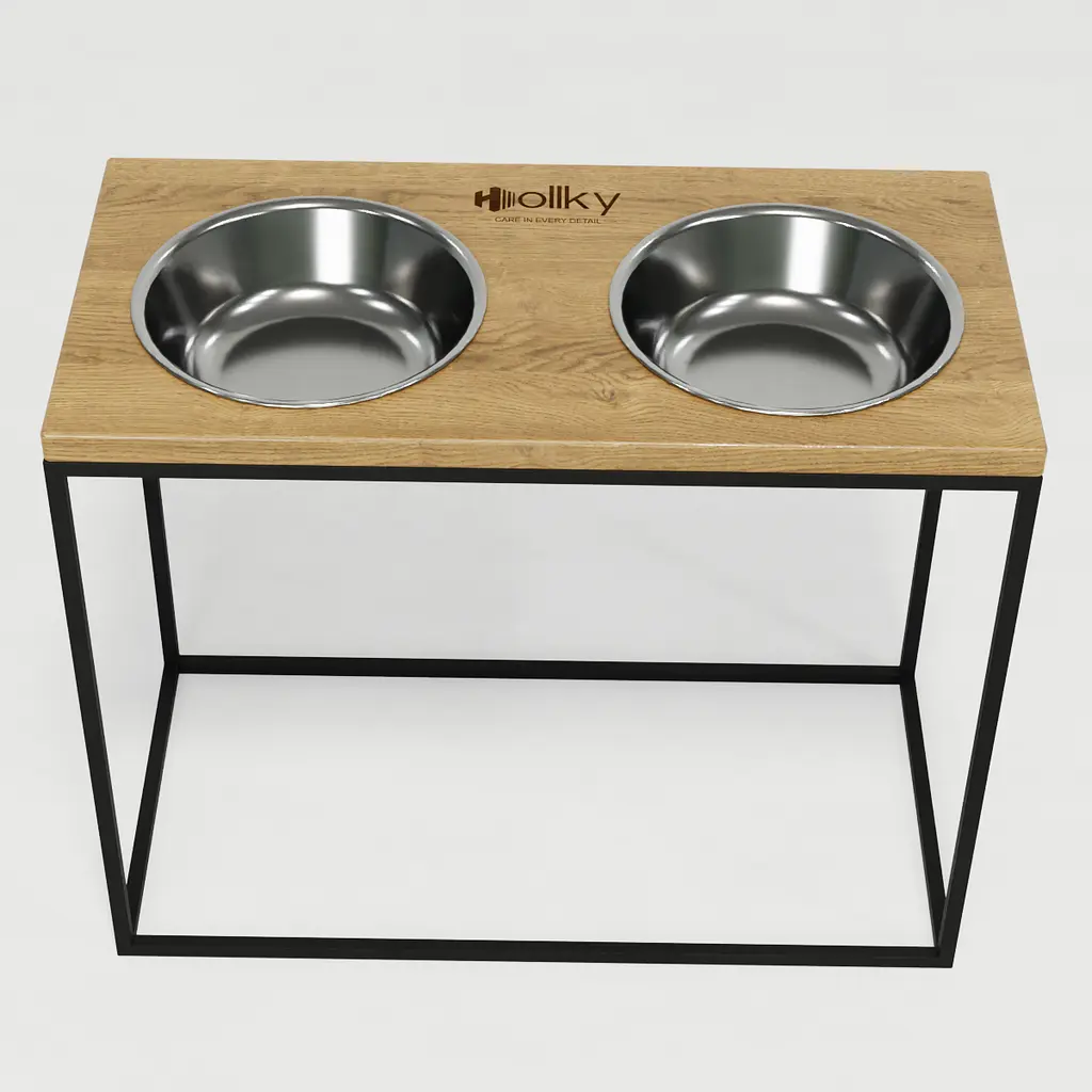 Hollky Base XL40 — миски на підставці для великих собак (2 × 1,8 л, висота 40 см) - фото 3