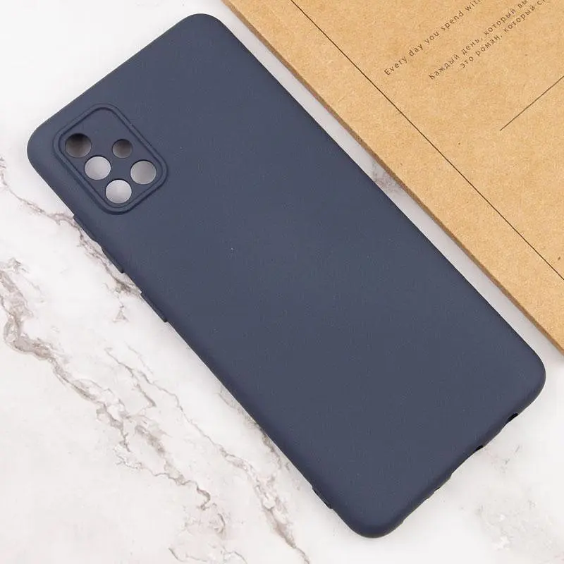 Чохол TPU GETMAN Liquid Silk Full Camera для Samsung Galaxy A51 Синій / Midnight Blue - фото 4