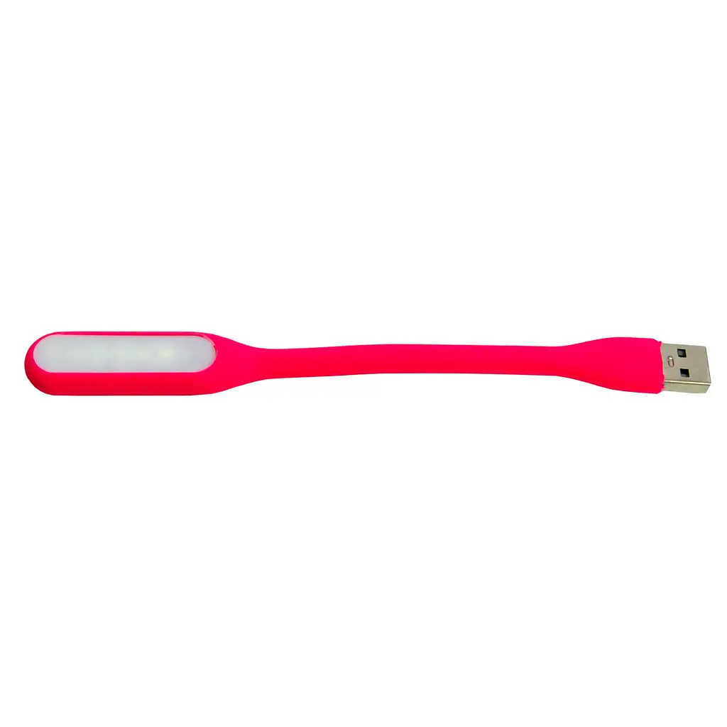 Usb лампа для ноутбука гнучка світильник від повербанка рожевий 1.2W 169х18мм лампа для клавіатури - фото 3