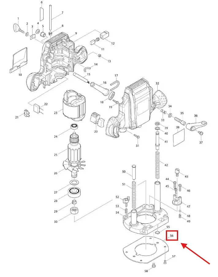 Опорна плита фрезера Makita RP0900 (450819-1) - фото 2