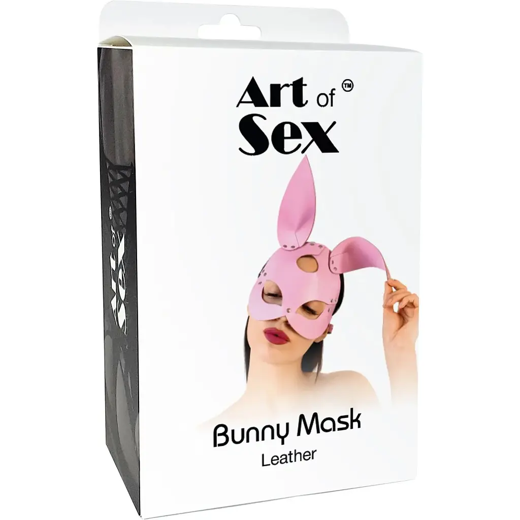 Шкіряна маска зайчика Art of Sex - Bunny mask, колір Білий - фото 5
