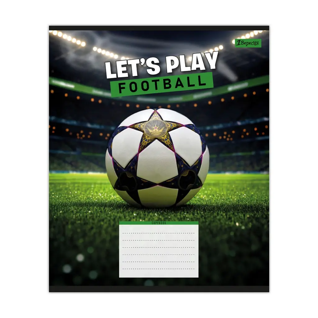 Зошит 1 вересня Let's play football А5 12 аркушів коса лінія (768749), в асортименті - фото 2