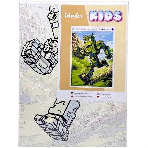 Набір для розпису за номерами для дітей "Піксельний робот на шляху" 17,5х24 см - фото 2