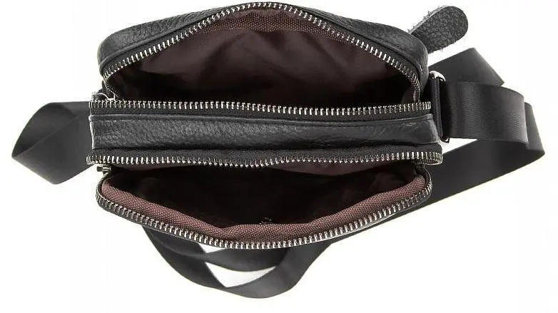 Чоловічий шкіряний месенджер Tiding Bag Чорний - фото 6