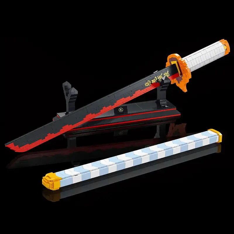 Конструктор катана меч Кьоджуро Ренґоку з аніме Demon Slayer «Клинок, що розсікає демонів» 68,8 см DeKe DK 1503, 790 деталей, - фото 7