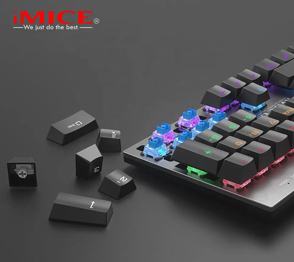 Клавіатура механічна ігрова з підсвіткою iMICE Model GK-600 USB Wired Type-C, Eng/Укр/Рус, Black - фото 10
