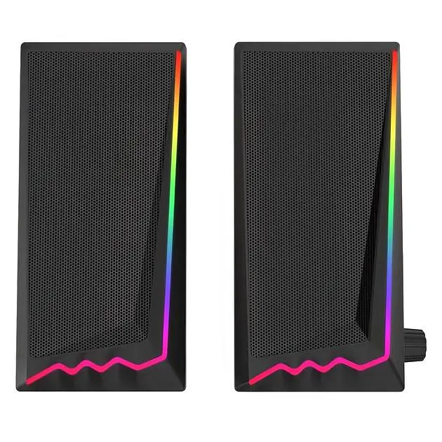 Портативні музичні колонки для комп'ютера від USB 2.0 з підсвічуванням RGB акустика для ПК 3Вт UKC 6644