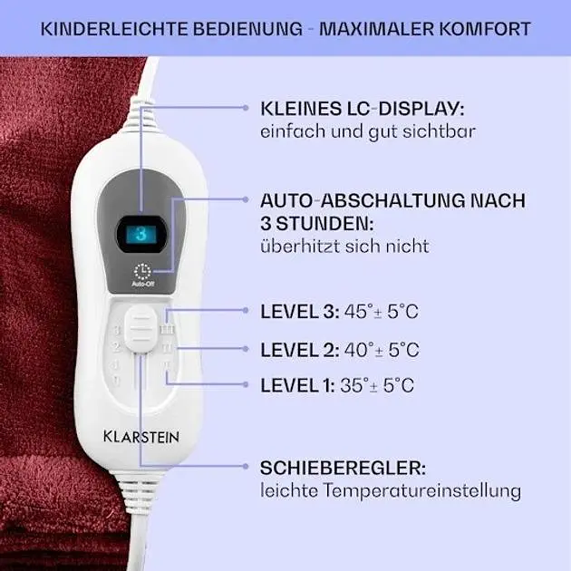 Электрическое одеяло Klarstein Dr.Watson XL 180 x 130 (10031657) - фото 6