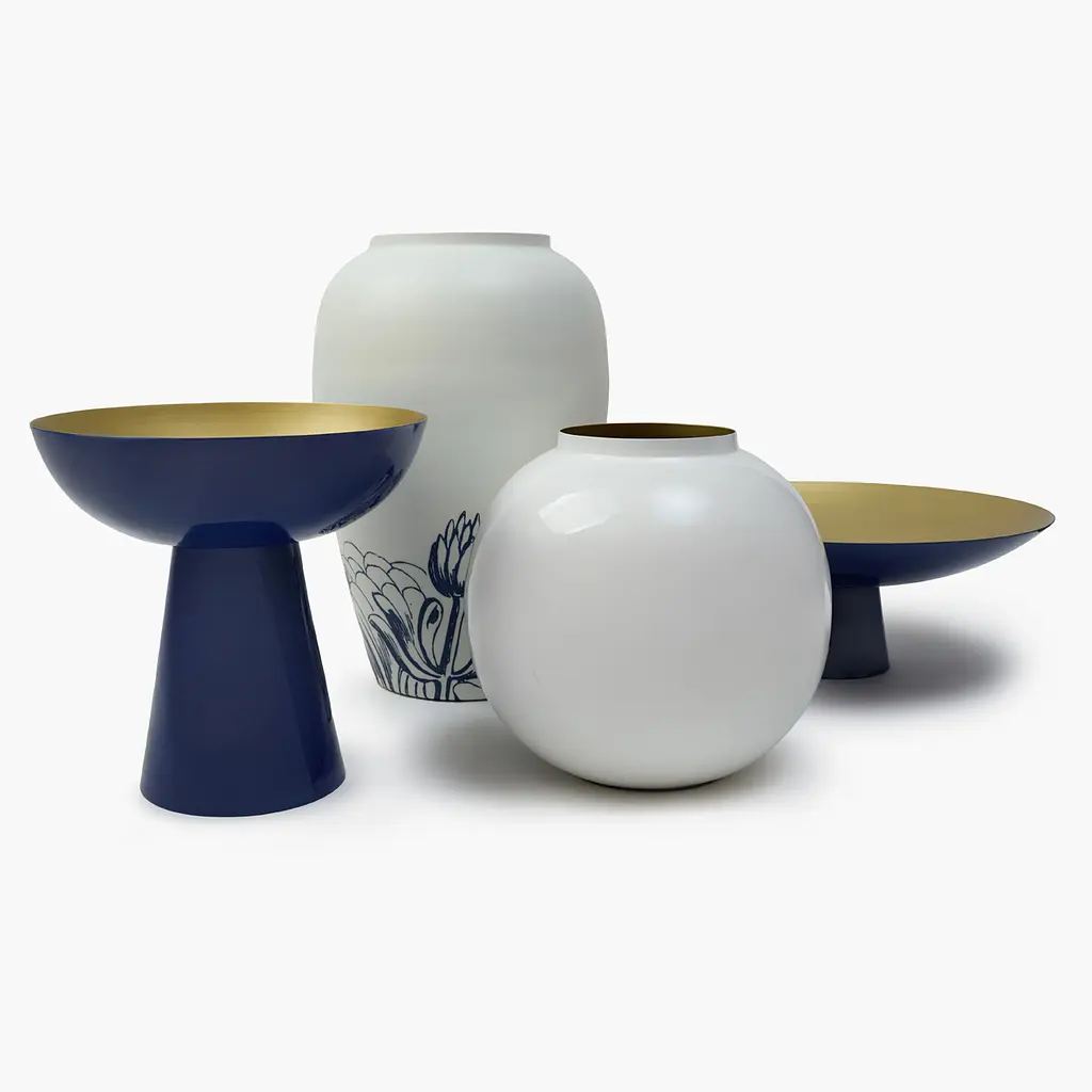 Ваза MBM HOME Элизиум железная белый - золотой 230х230х210 мм (VB-05 WHITE/GOLD) - фото 6