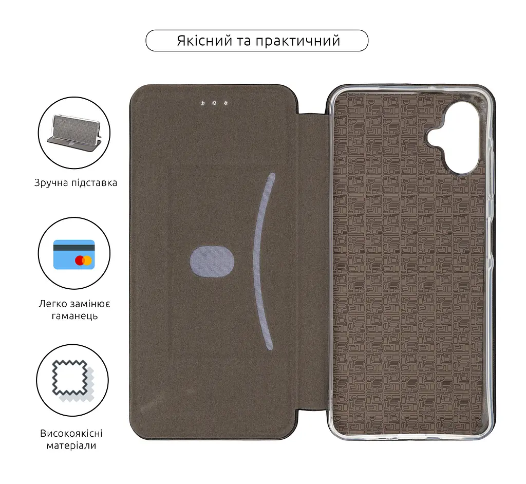 Чехол-книжка для Samsung Galaxy A06 (A065), G-Case, черный, кожаный чехол-книга из экокожи (PU) и TPU, с магнитом, с подставкой и вместительным кардхолдером, противоударный, защита всего корпуса, ArmorStandart (ARM80127) - фото 3