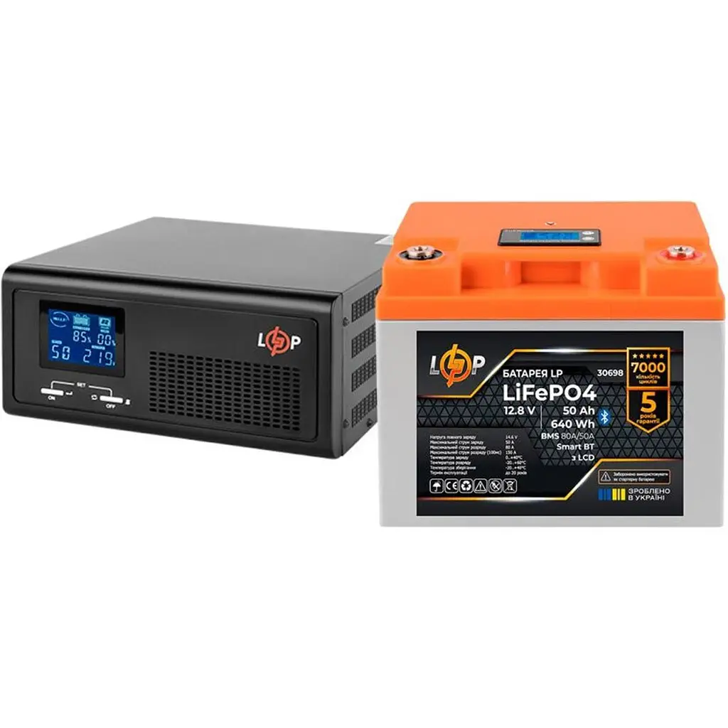 Джерело безперебійного живлення [ДБЖ] LogicPower LPE-B-PSW-1000VA + АКБ LiFePO4 640Wh Smart BT [37449] [126883] - фото 2