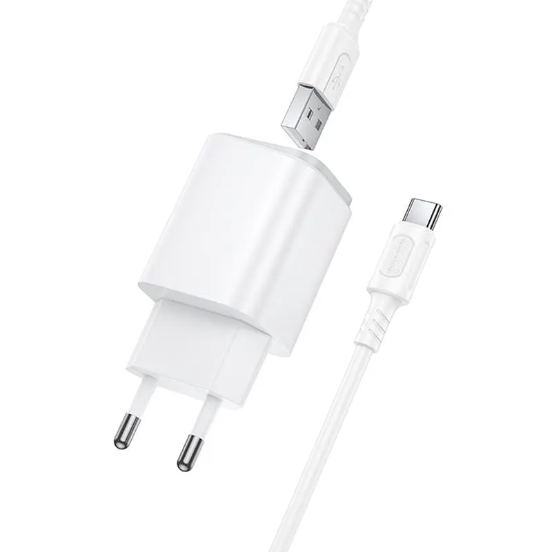 СЗУ Borofone BAS81A Star 10.5W (2USB-A) + кабель USB to Type-C White - фото 2