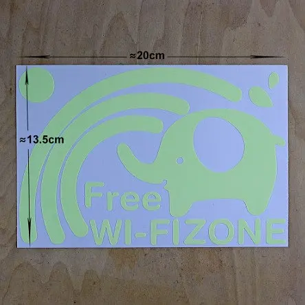 Світна наклейка "Wi-Fi" - розмір 20*13 см (вбирає світло і світиться в темряві) - фото 2