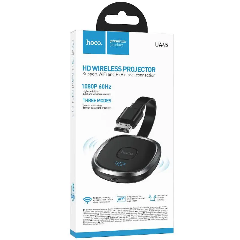 Адаптер Hoco UA45 HDMI Screen Mirroring Device (1080P) Black - фото 6