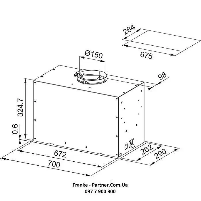 Вытяжка встраиваемая Franke Box Flush EVO FBFE BK MATT A70 (305.0665.365) - фото 2