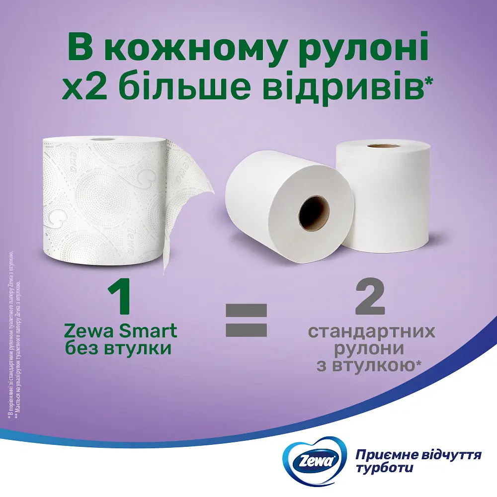 Туалетний папір Zewa Smart Подвійний рулон 8=16 рулонів - фото 5