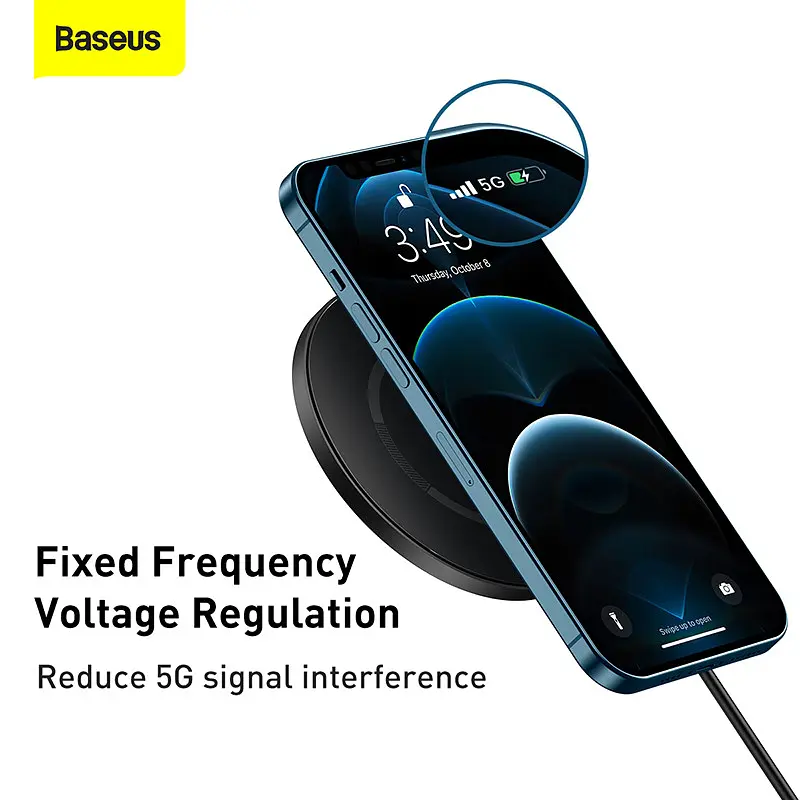 Зарядний пристрій Qi BASEUS Simple Magnetic Wireless Charger (набір для IP12) 15 W (WXJK-E01) чорний - фото 6