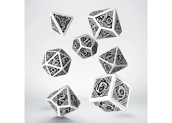 Набір кубиків Celtic 3D Revised White & black Dice Set , 7 шт. (SCER02) - фото 2