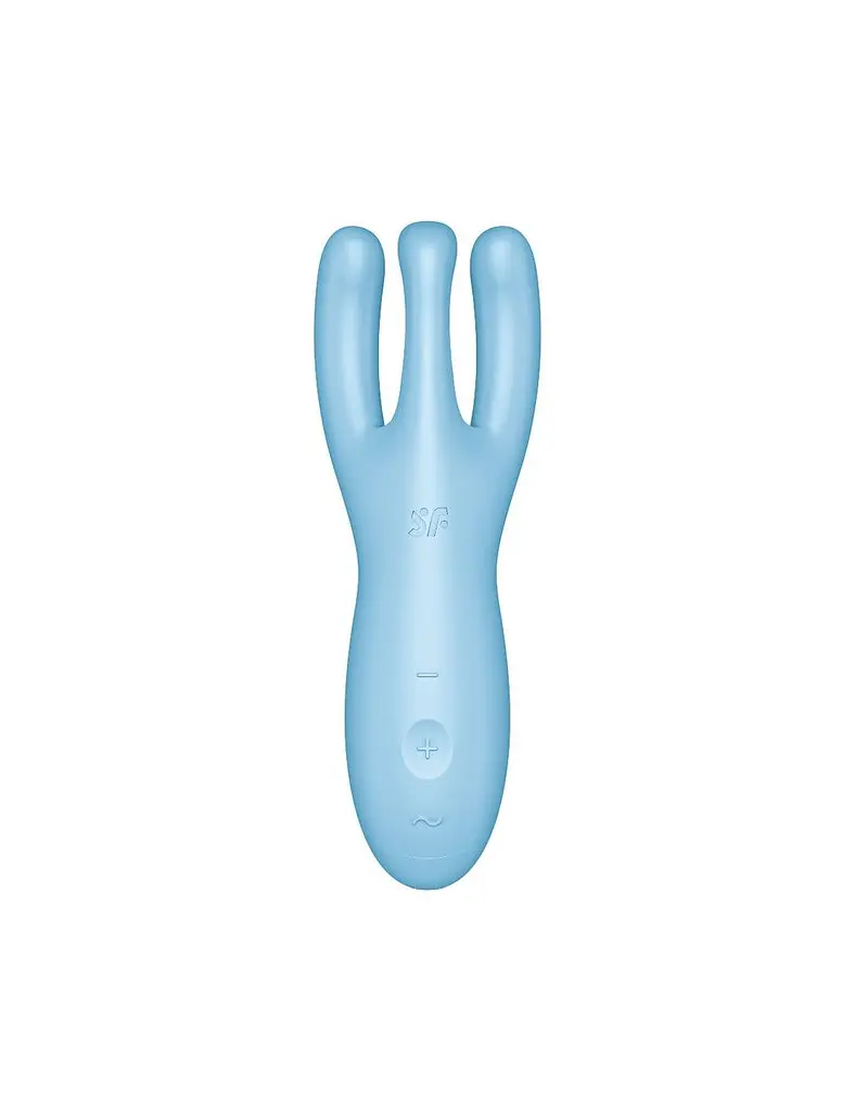Кліторальний смарт-вібратор Satisfyer Threesome 4 Blue з трьома пальчиками - фото 2
