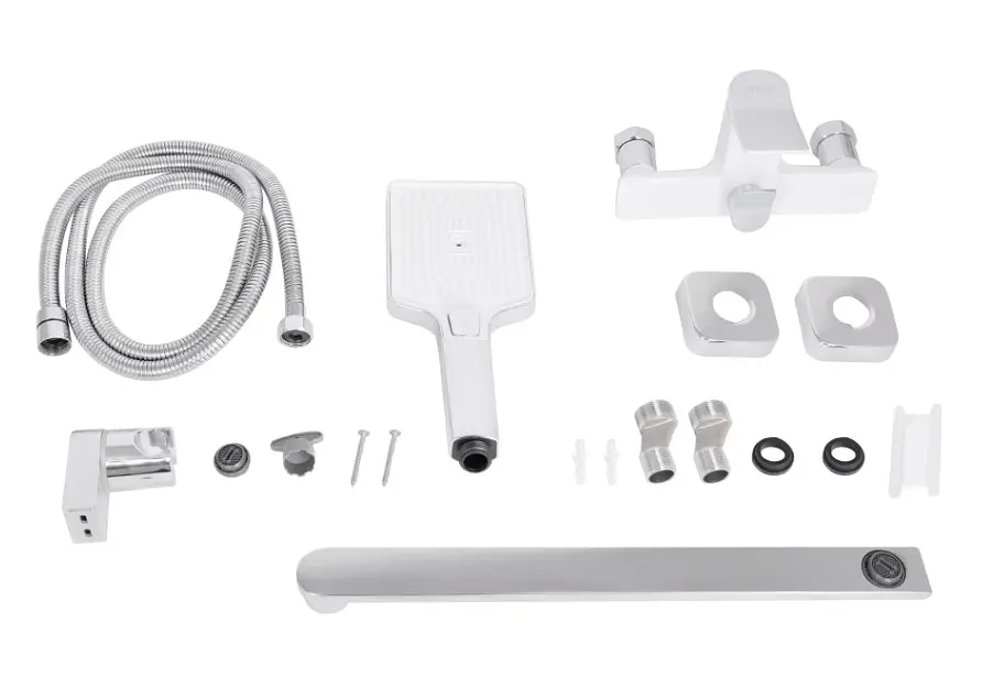 Смеситель для ванной Qtap Presto с душевым гарнитуром Chrome/White QTPRE2601CRW45578 - фото 7