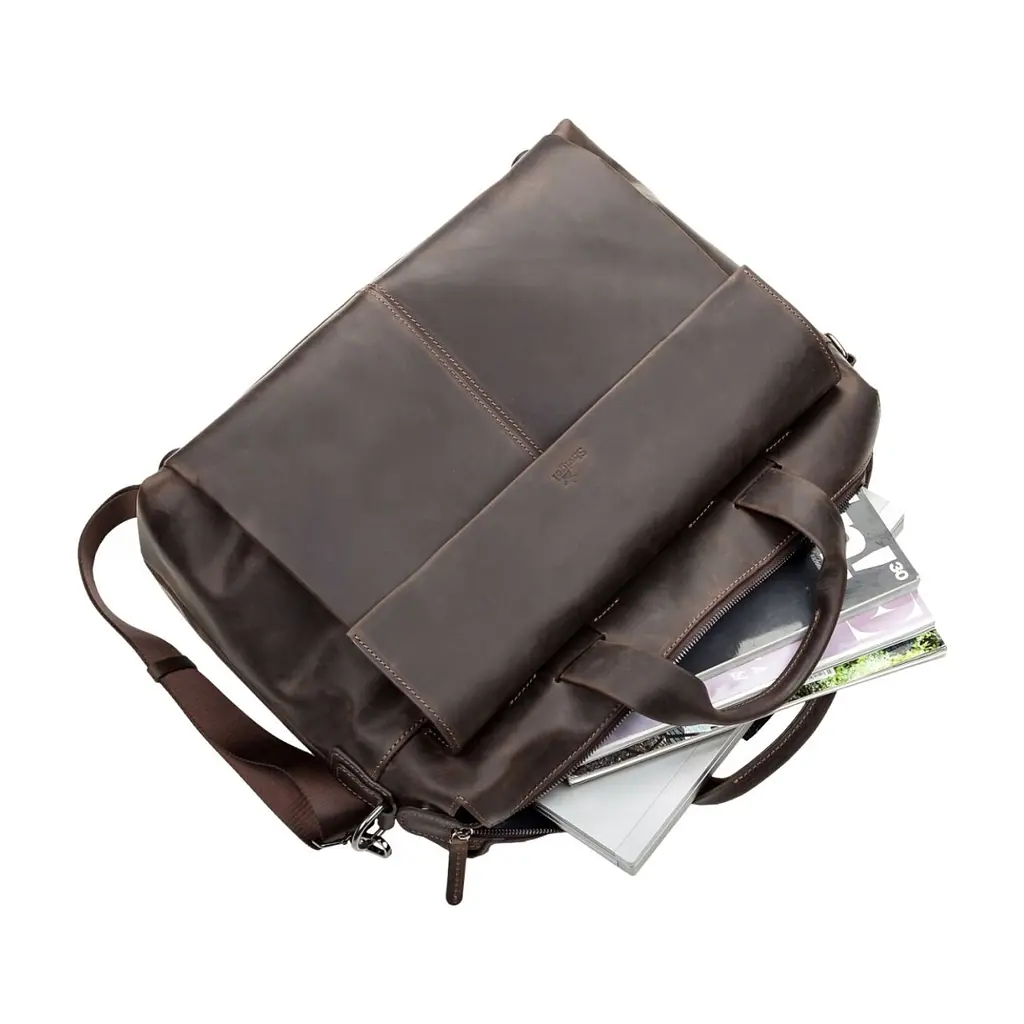 Сумка Shvigel Шкіряна Коричнева (11119) - фото 5
