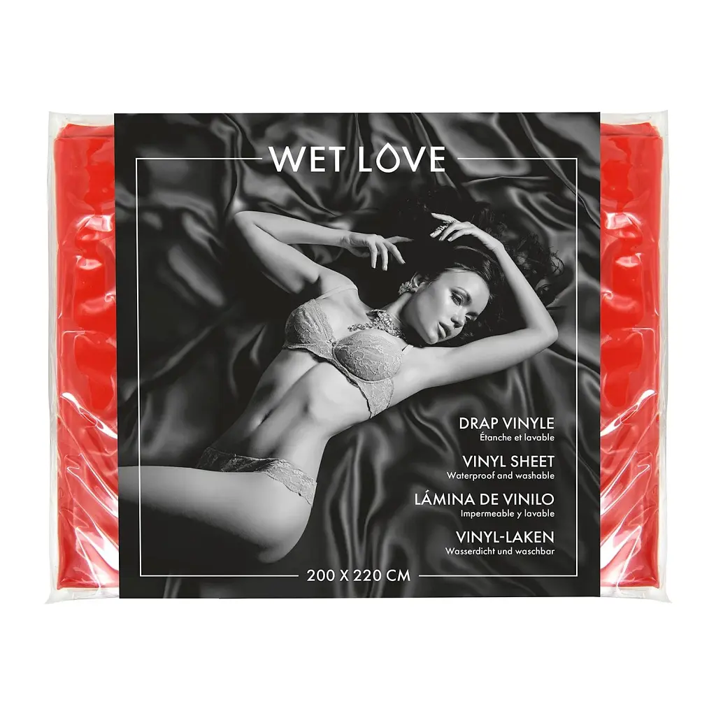 Fetish Tentation Wet Love - Простирадло з вінілу для фетишу, 220х200 см (червоний)