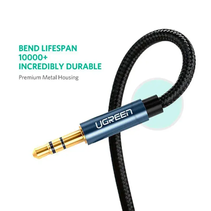 Кабель мультимедійний 3.5mm M to 3.5mm M 2.0m AV112 blue Ugreen (10687) - фото 7
